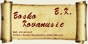 Boško Kovanušić vizit kartica